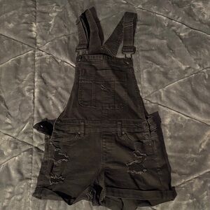 Blue Spice Black Distressed Denim Romper